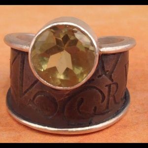 Citrine Adjustable Statement Ring by donnaodesigns